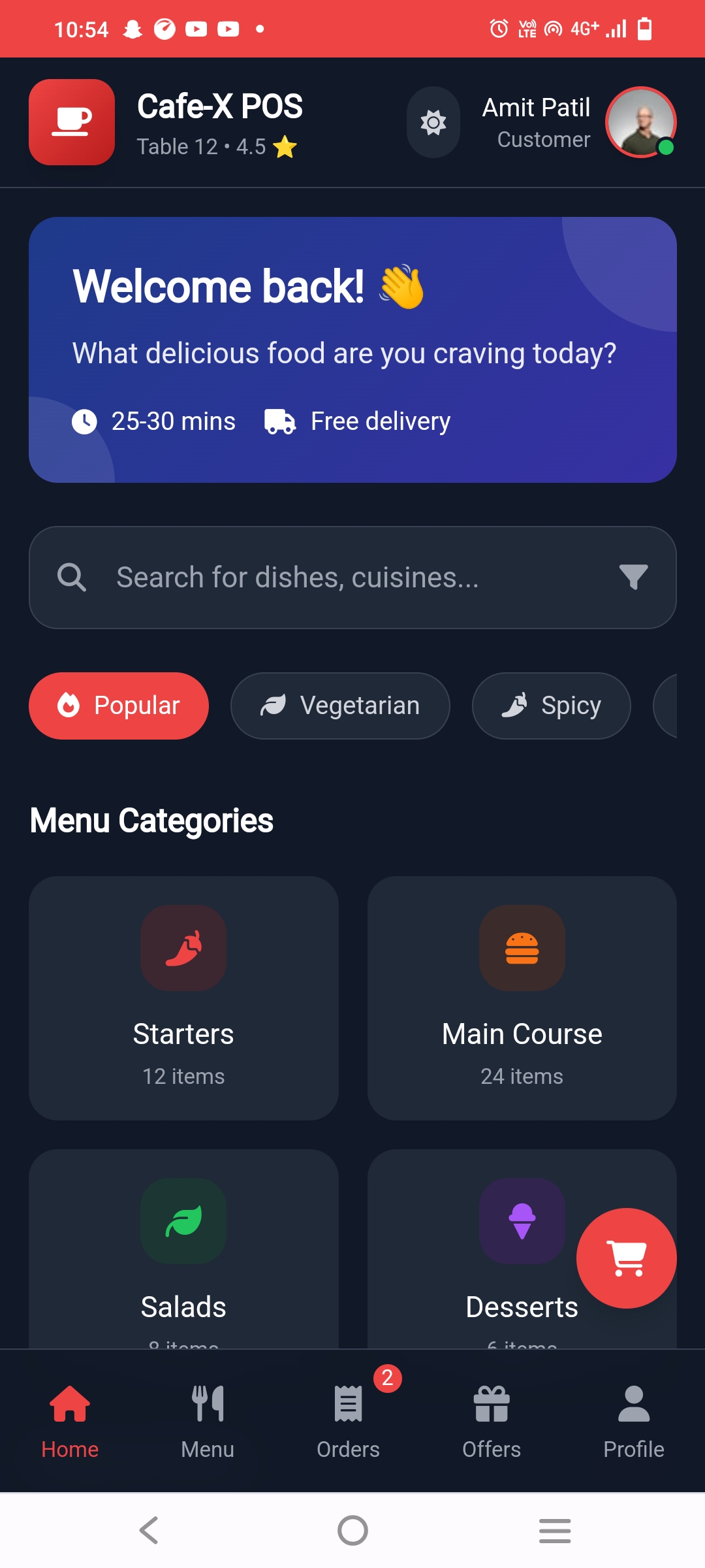 Cafe‑X POS mobile screenshot 2